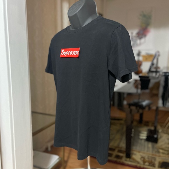 EUC Men’s Size Large Supreme Box Logo Peel-able Patch Cotton Tee In Black/Red - Picture 5 of 13